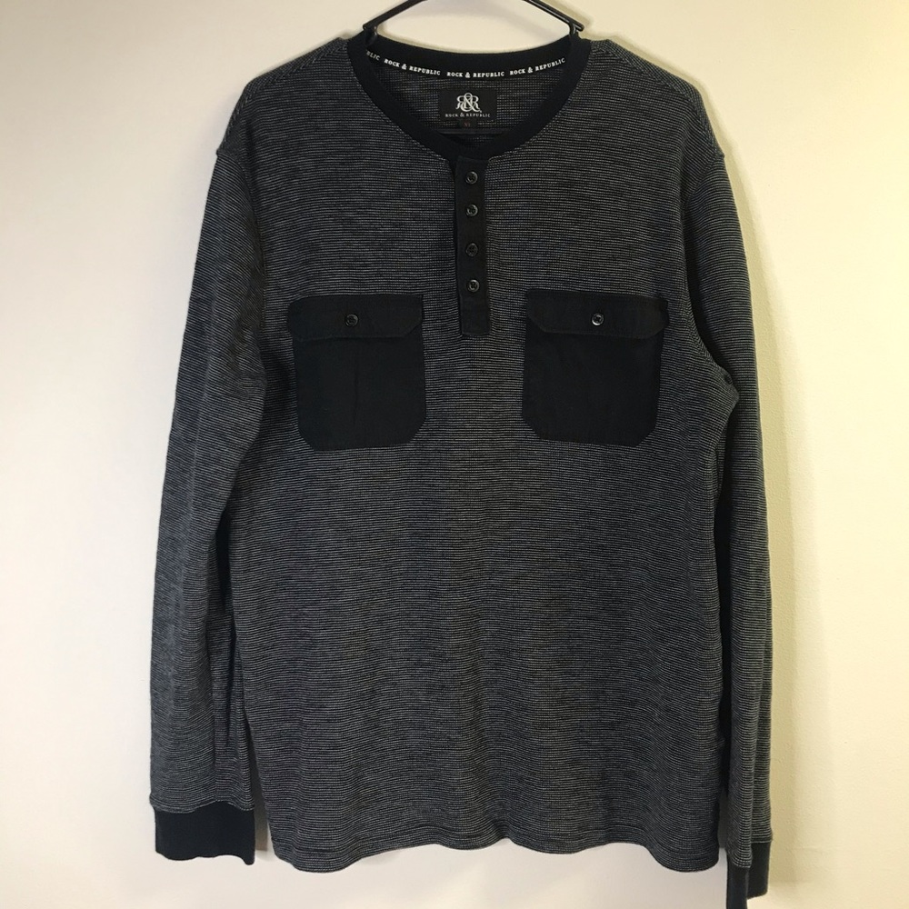 Men’s Rock & Republic LS Pull Over Shirt XL